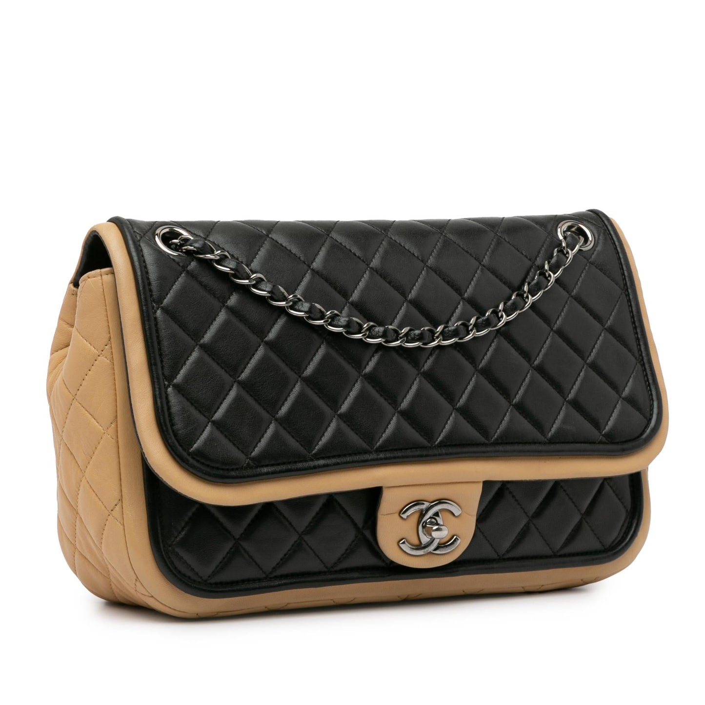 Chanel Jumbo Classic Bicolor Lambskin Twist Flap (SHG-8KW5ON) Shoulder Bag