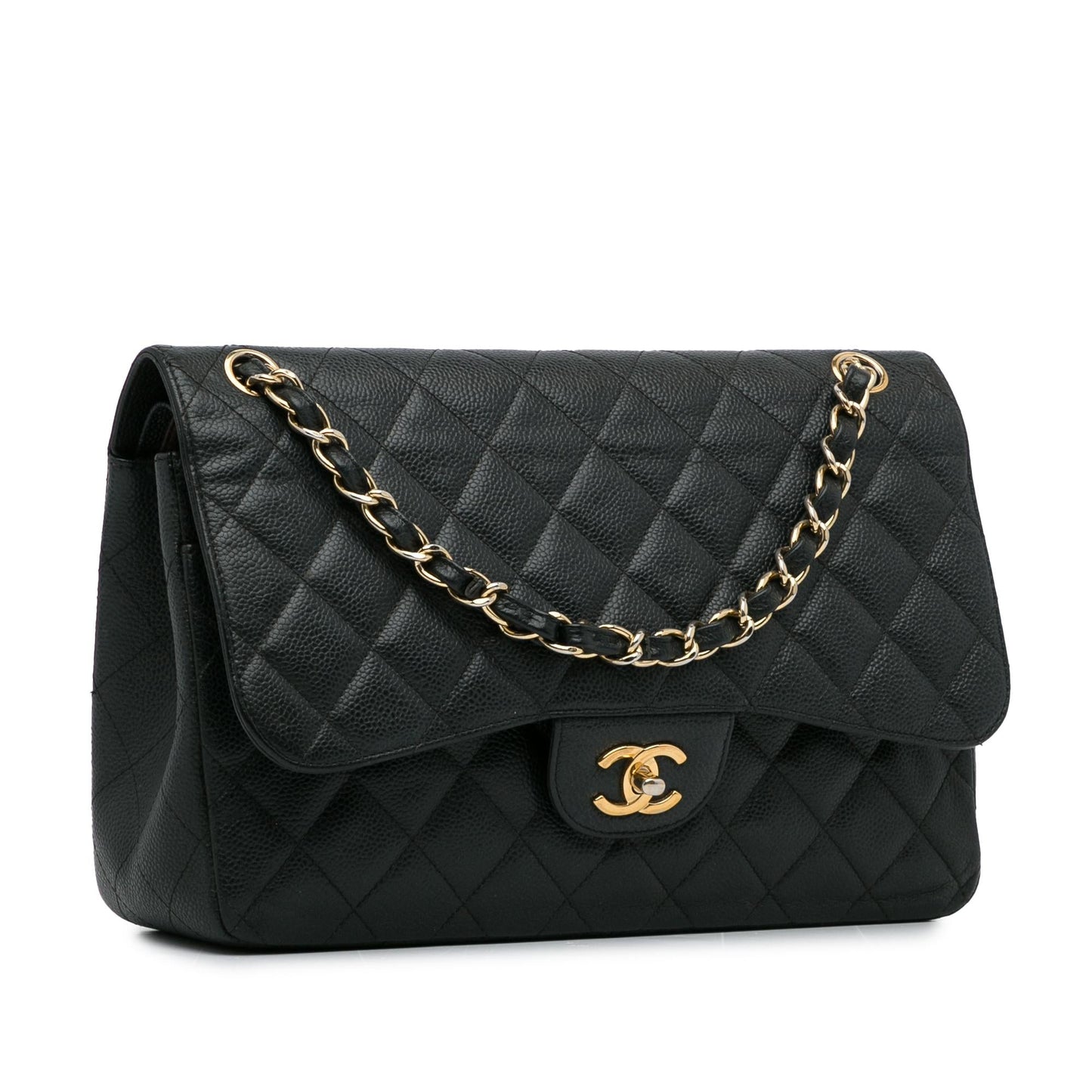 Chanel Jumbo Classic Caviar Double Flap (SHG-KP2qbj) Shoulder Bag