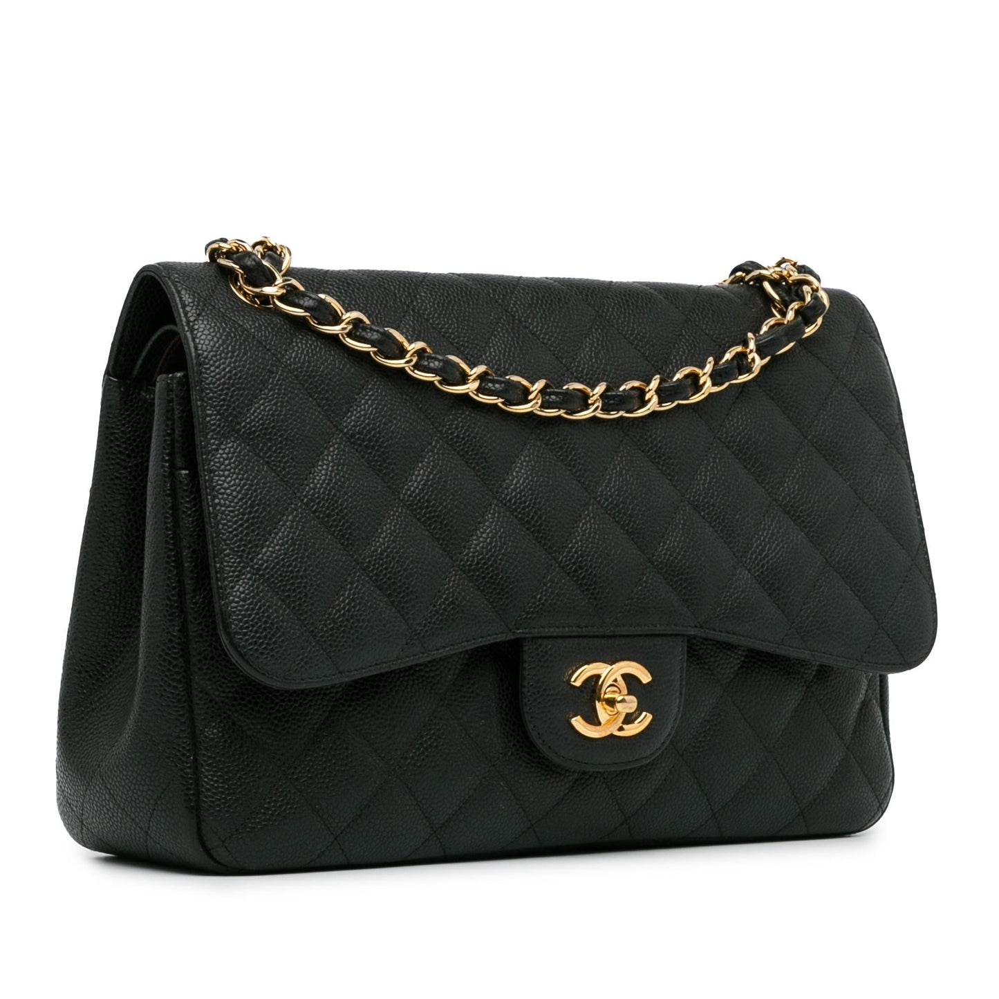 Chanel Jumbo Classic Caviar Double Flap (SHG-sybvnq) Shoulder Bag