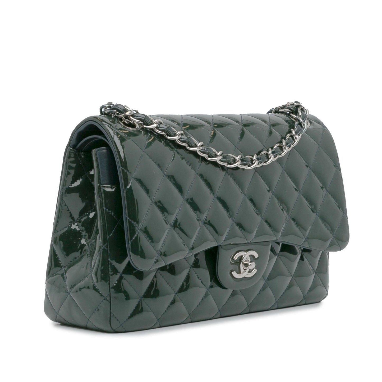 Chanel Jumbo Classic Patent Double Flap (SHG-tIs8iI) Shoulder Bag