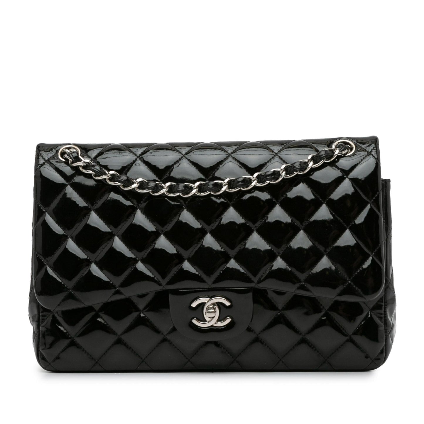Chanel Jumbo Classic Patent Double Flap (SHG-67ErRs) Shoulder Bag