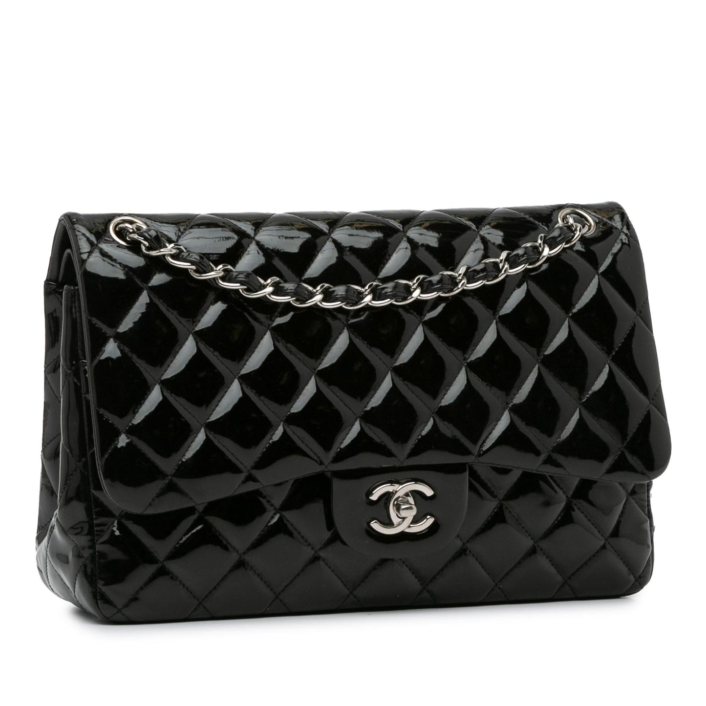 Chanel Jumbo Classic Patent Double Flap (SHG-67ErRs) Shoulder Bag