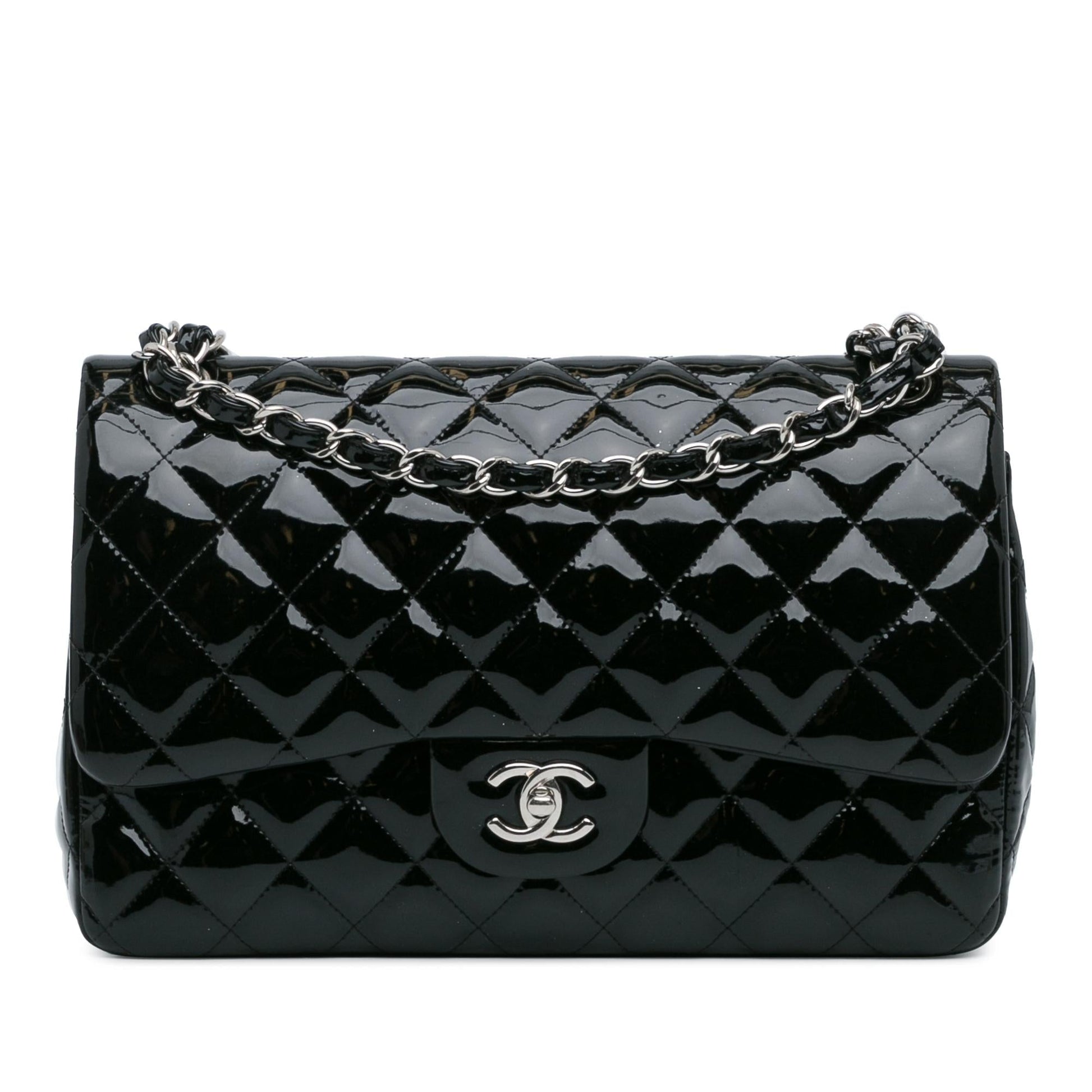 Chanel Jumbo Classic Patent Double Flap (SHG-OHbgvl) Shoulder Bag