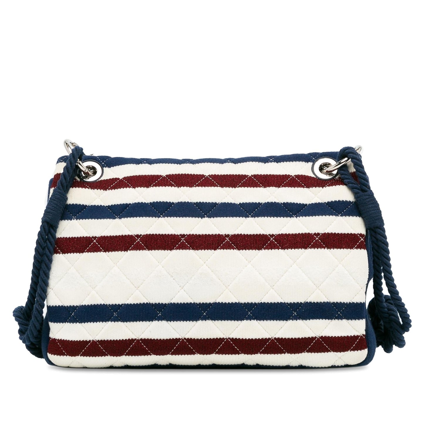 Chanel Jumbo Stripe Jersey Felt and Rope Flap (SHG-1O7u9U) Shoulder Bag