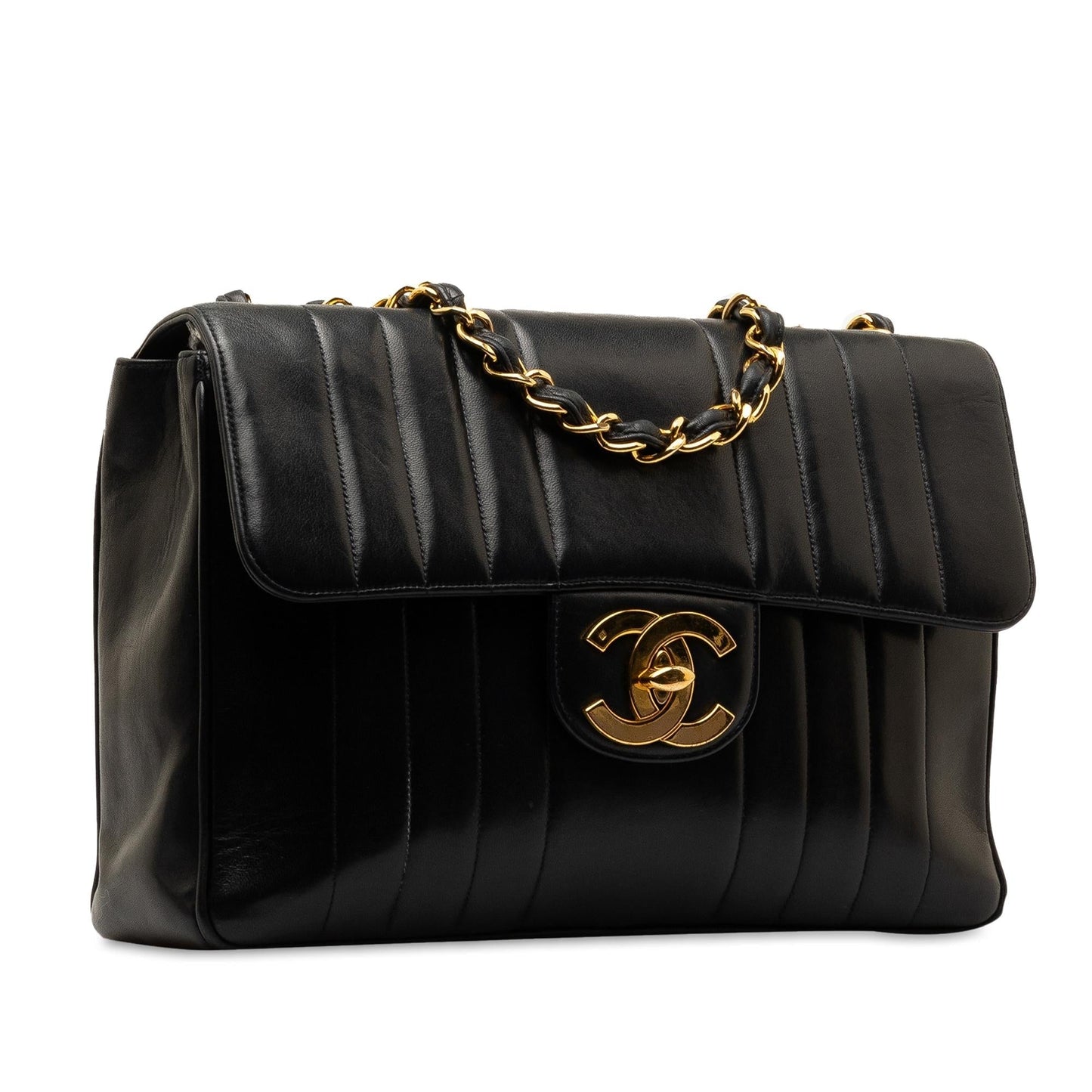 Chanel Jumbo Vertical Quilt Lambskin Single Flap (SHG-NNbZF8) Shoulder Bag