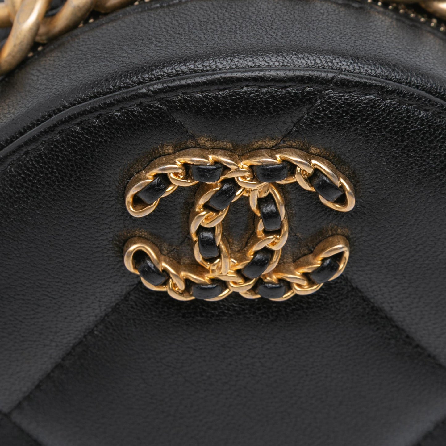 Chanel Lambskin 19 Round Clutch with Chain