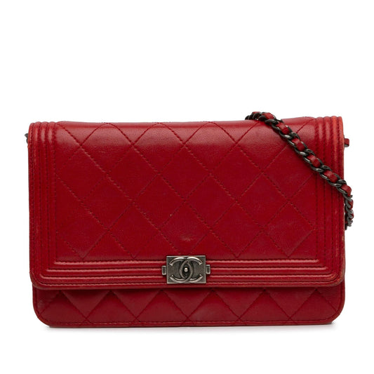 Chanel Lambskin Boy Wallet On Chain (SHG-W6UM3K) Crossbody