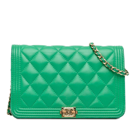 Chanel Lambskin Boy Wallet On Chain (SHG-UIsk0U) Crossbody