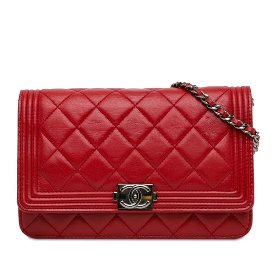 Chanel Lambskin Boy Wallet On Chain (SHG-ZKpWID) Crossbody