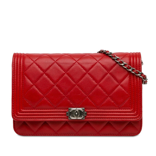 Chanel Lambskin Boy Wallet On Chain (SHG-WD2kyT) Crossbody
