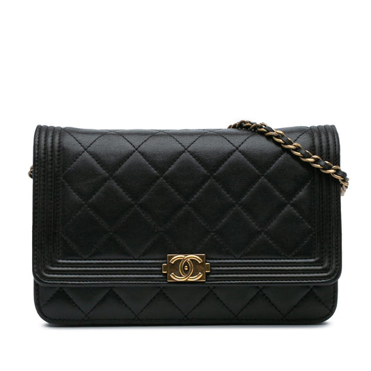 Chanel Lambskin Boy Wallet On Chain
