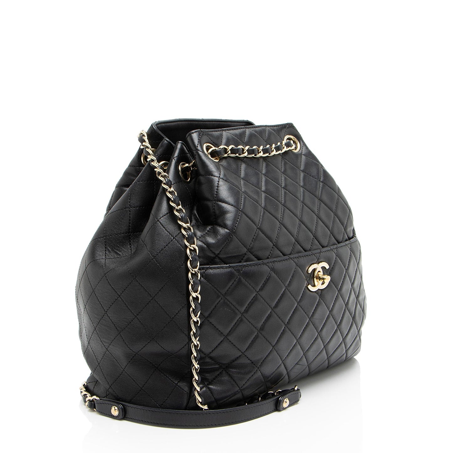 Chanel Lambskin Drawstring Bucket Bag