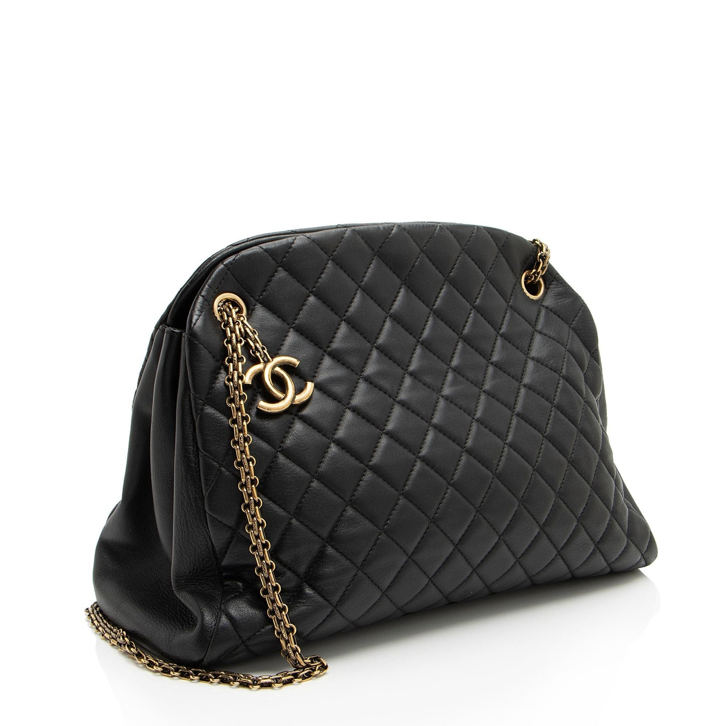 Chanel Lambskin Just Mademoiselle Large Bowler Bag (SHF-xiVMoz)