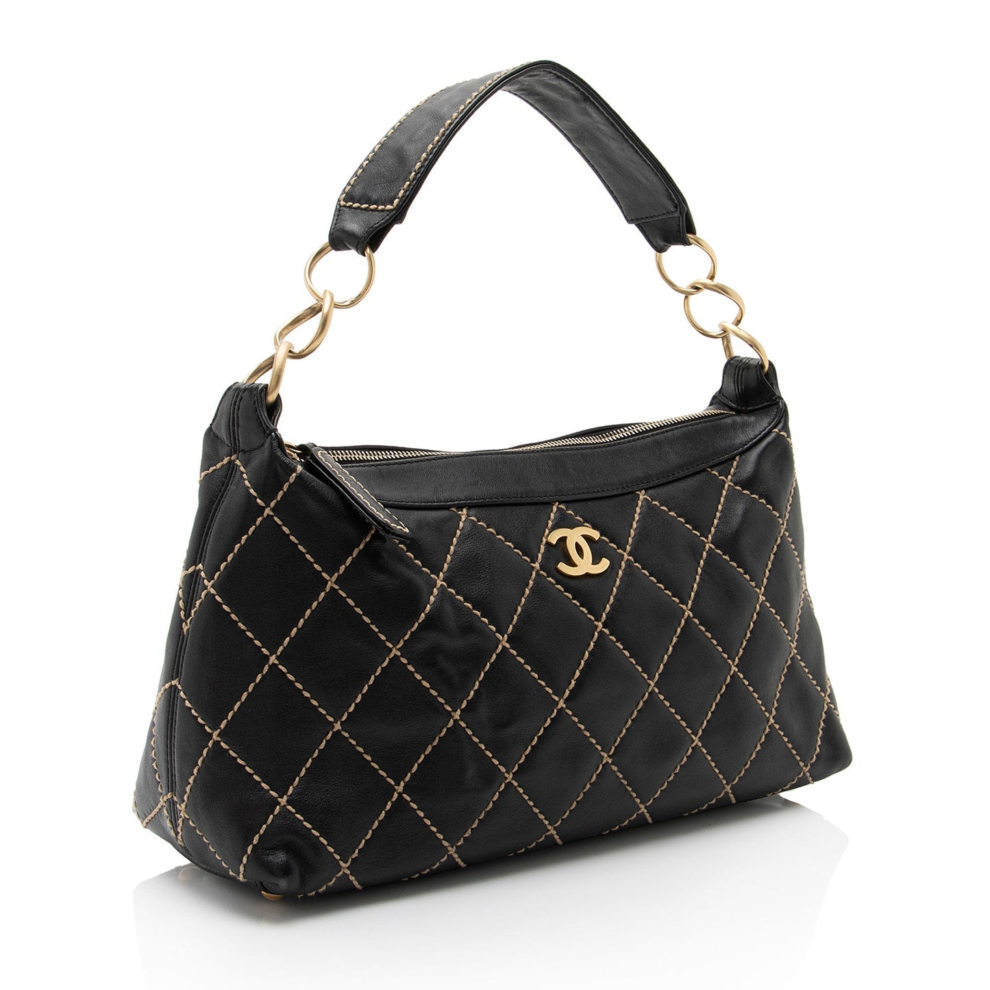 Chanel Lambskin Surpique Large Shoulder Bag (SHF-T8EzC0)