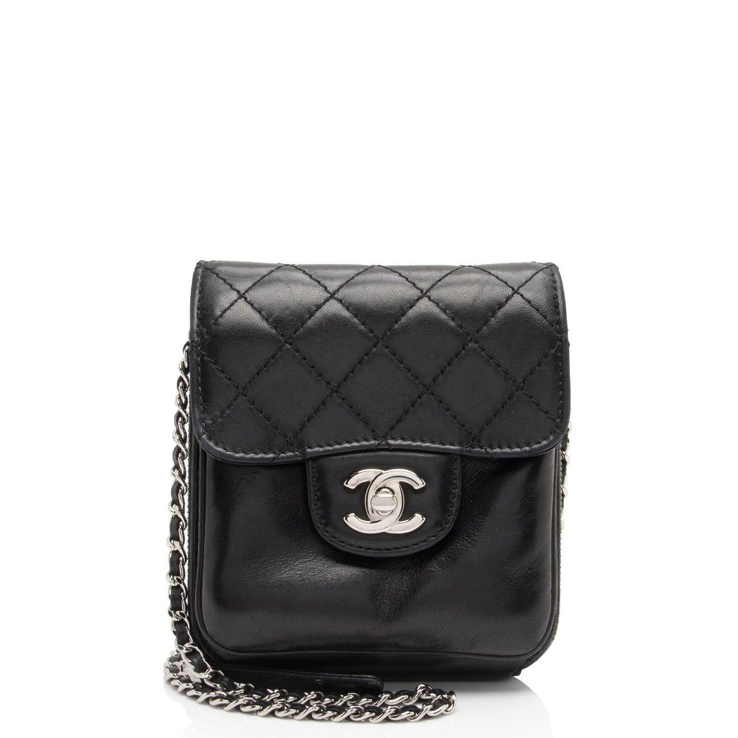 Chanel Lambskin Zip Around Mini Wallet on Chain (SHF-fNb1ru) Crossbody