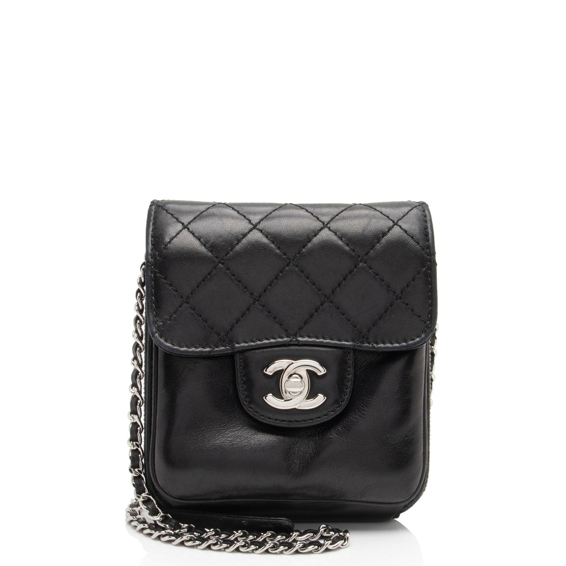 Chanel Lambskin Zip Around Mini Wallet on Chain (SHF-fNb1ru) Crossbody