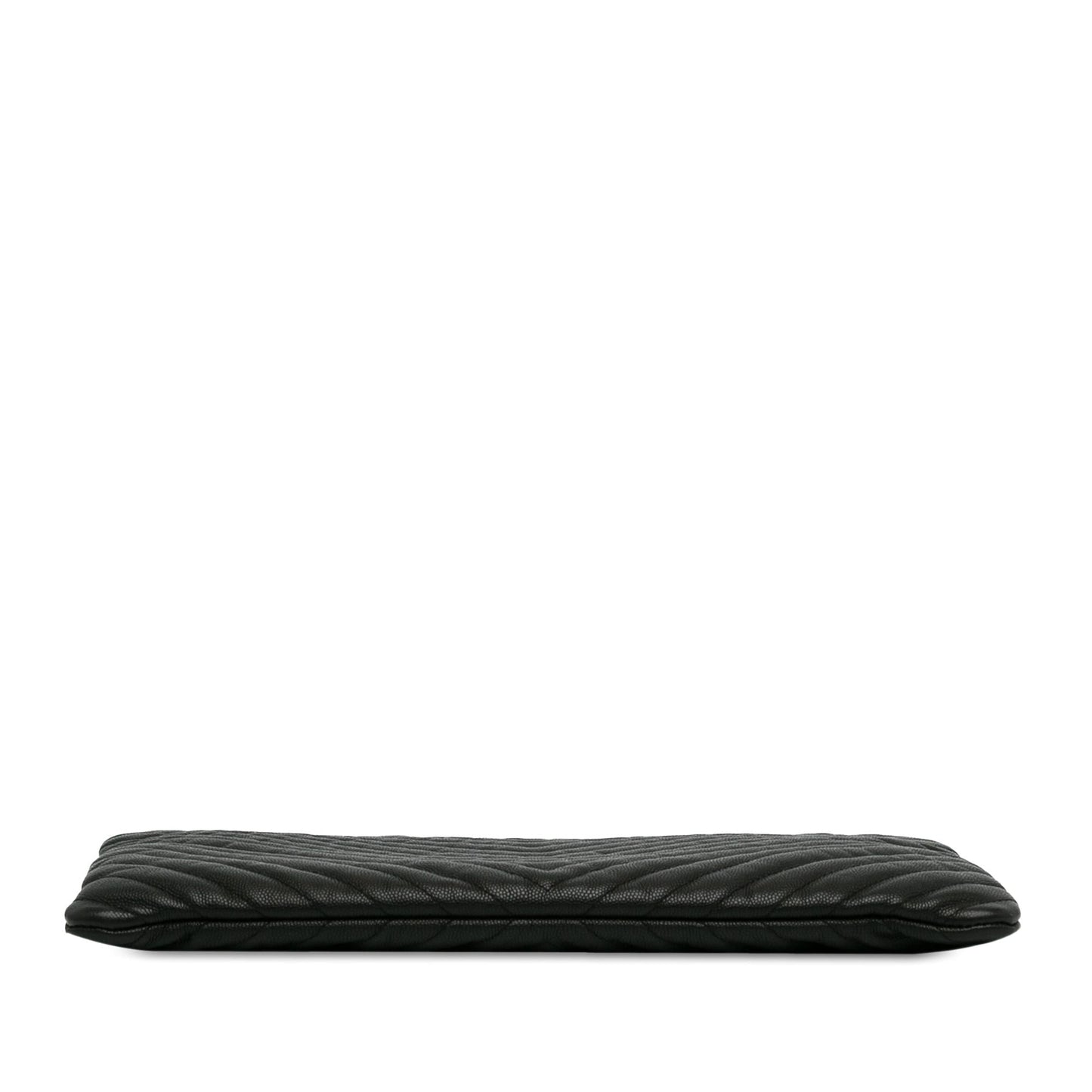 Chanel Large Caviar Chevron Flat Cosmetic Case (SHG-F6hVIo) Clutch