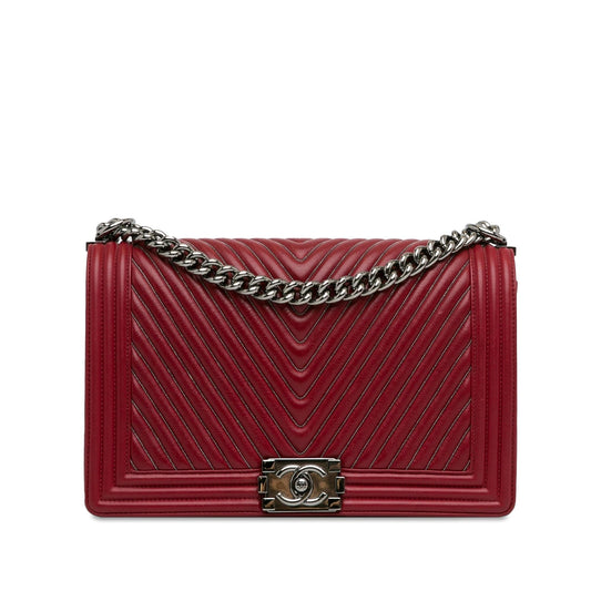 Chanel Large Embellished Calfskin Chevron Boy Flap (SHG-HF4Dqm) Crossbody