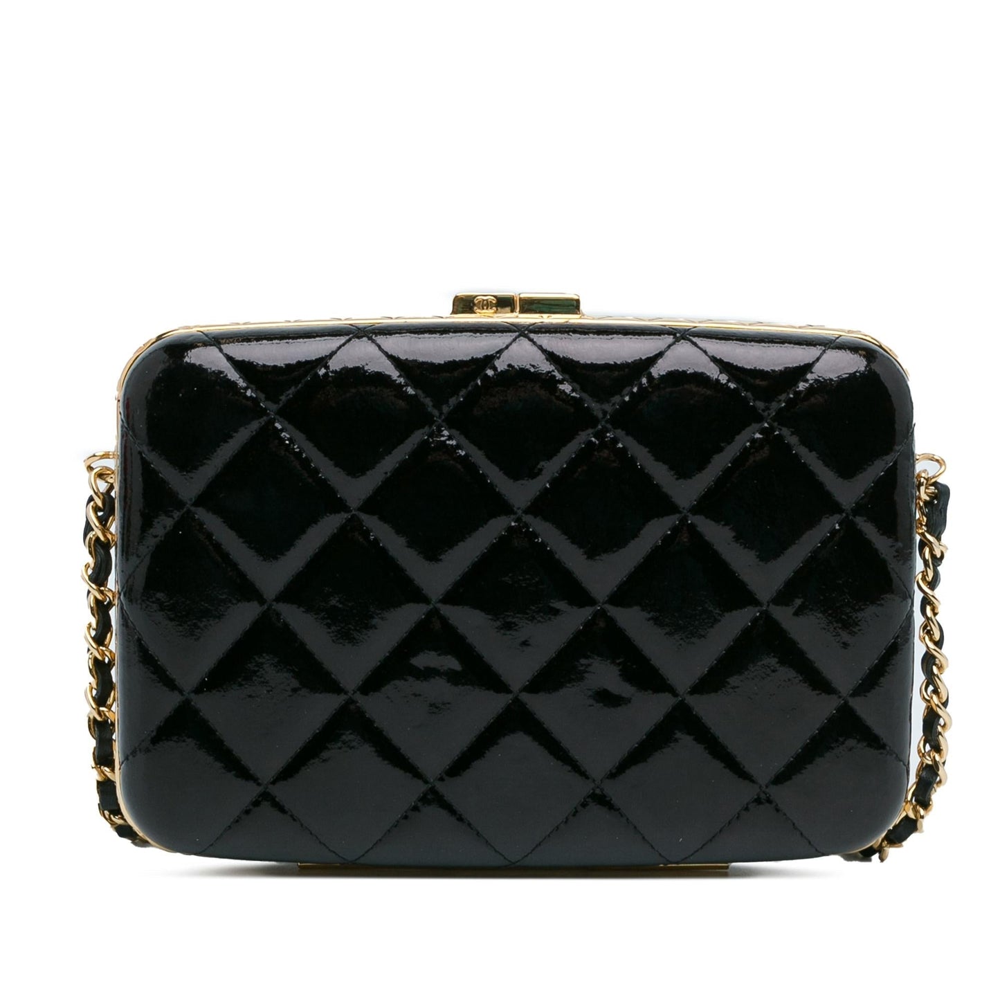 Chanel Large Glazed Goatskin Box With Chain (SHG-QolUGP) Crossbody