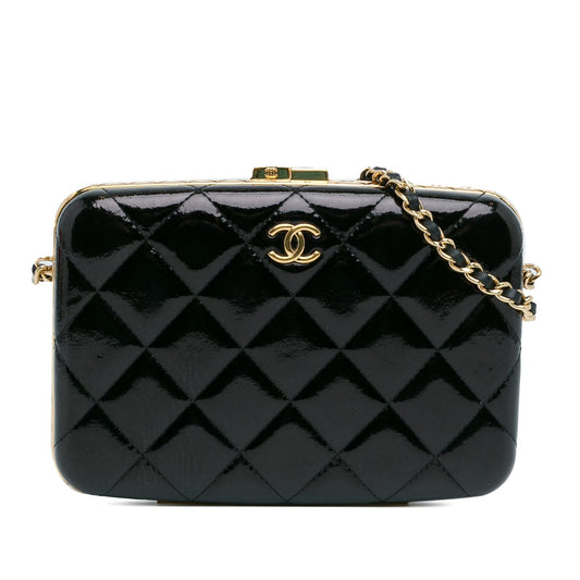 Chanel Large Glazed Goatskin Box With Chain (SHG-QolUGP) Crossbody