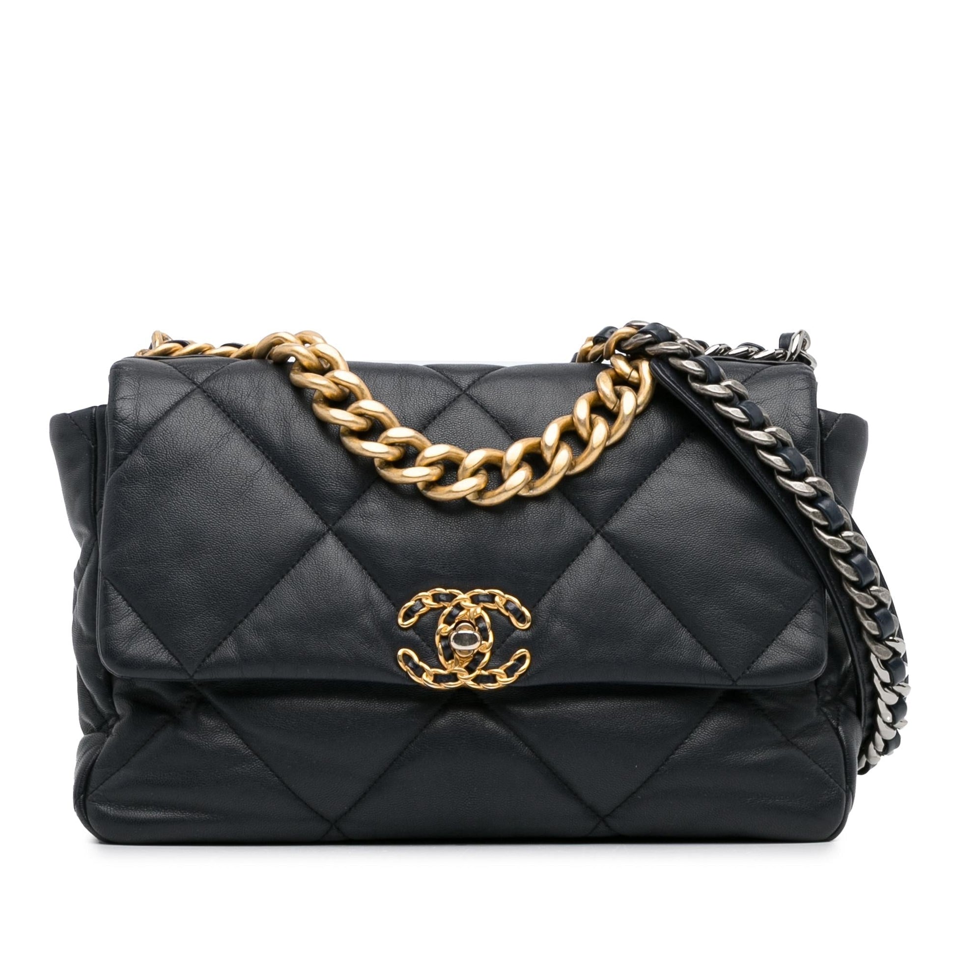 Chanel Large Lambskin 19 Flap (SHG-I4LsJl) Shoulder Bag