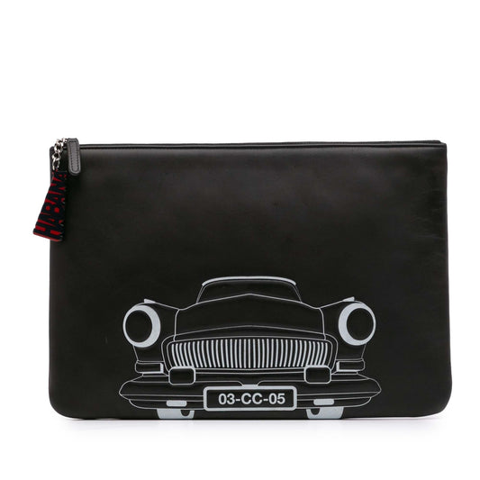 Chanel Large Printed Lambskin La Habana O Case Clutch