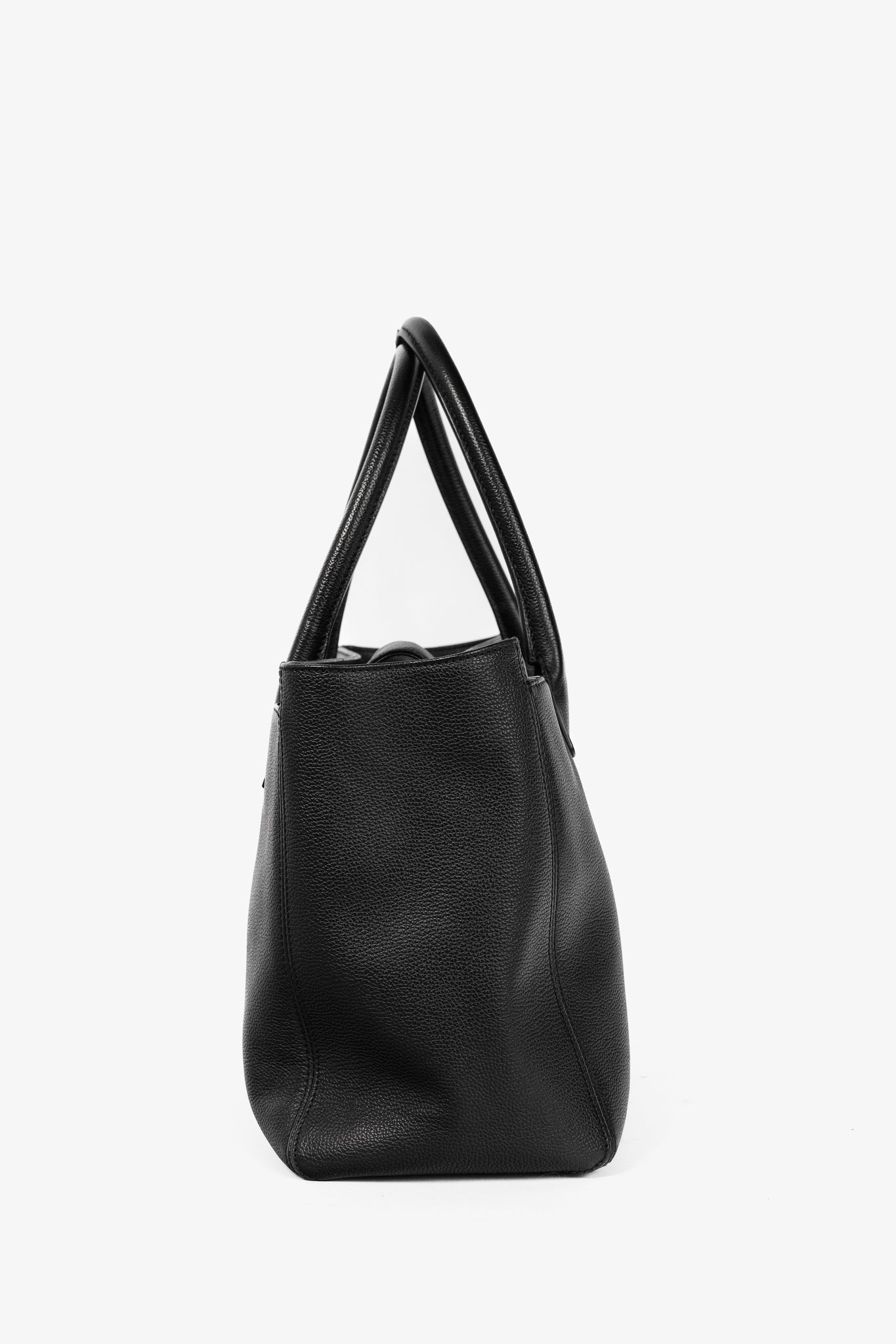 Chanel Cerf Executive Black Leather CC Tote Bag