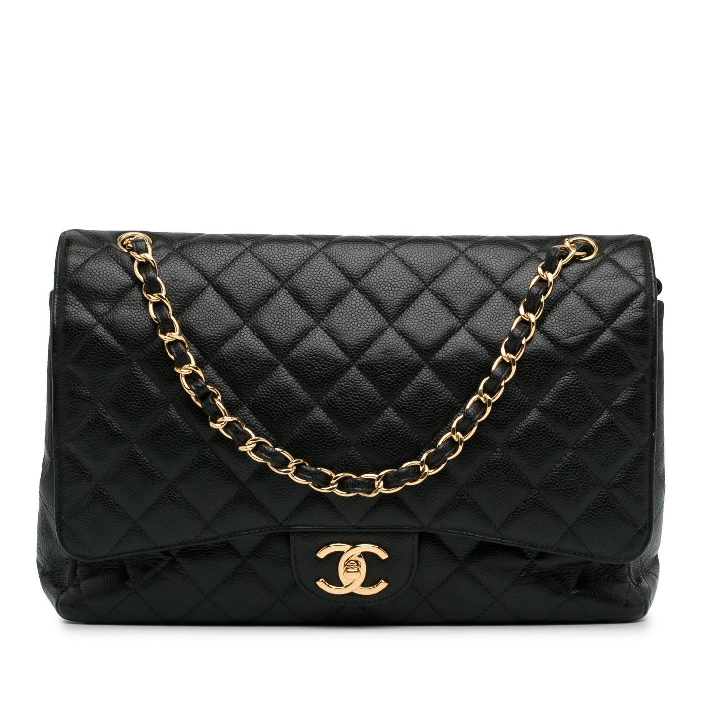 Chanel Maxi Classic Caviar Double Flap (SHG-Nah1rf) Shoulder Bag