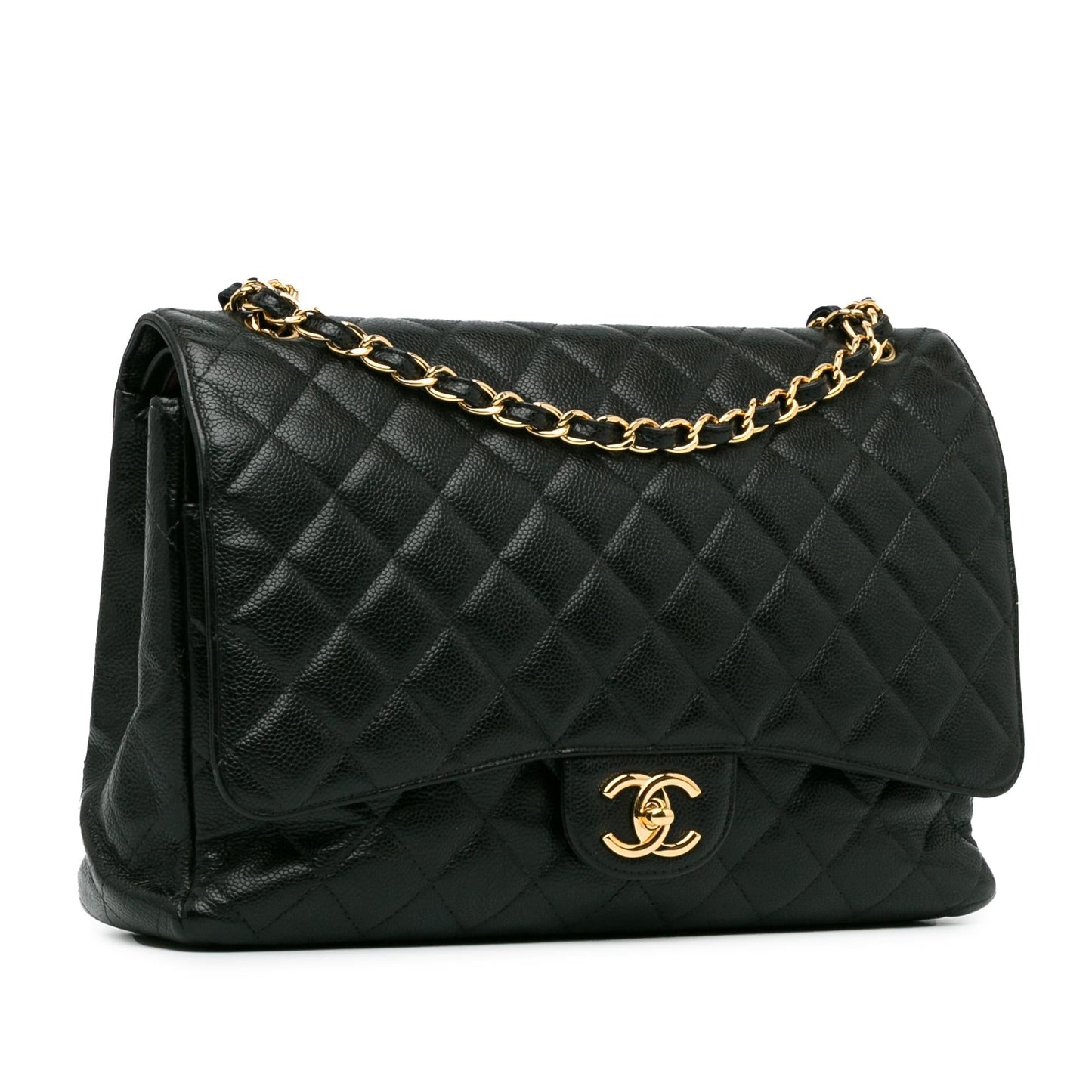 Chanel Maxi Classic Caviar Double Flap (SHG-Nah1rf) Shoulder Bag
