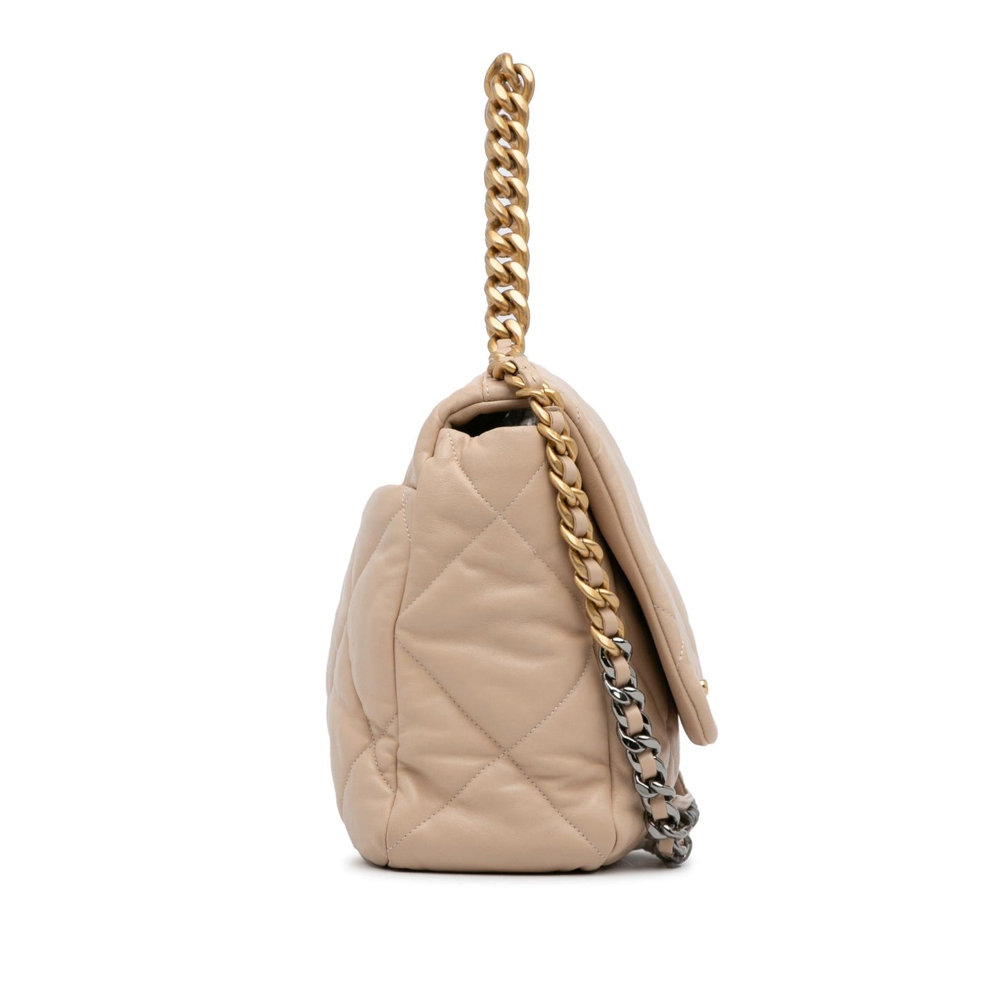 Chanel Maxi Lambskin 19 Flap Satchel (SHG-RsNtmV) Shoulder Bag
