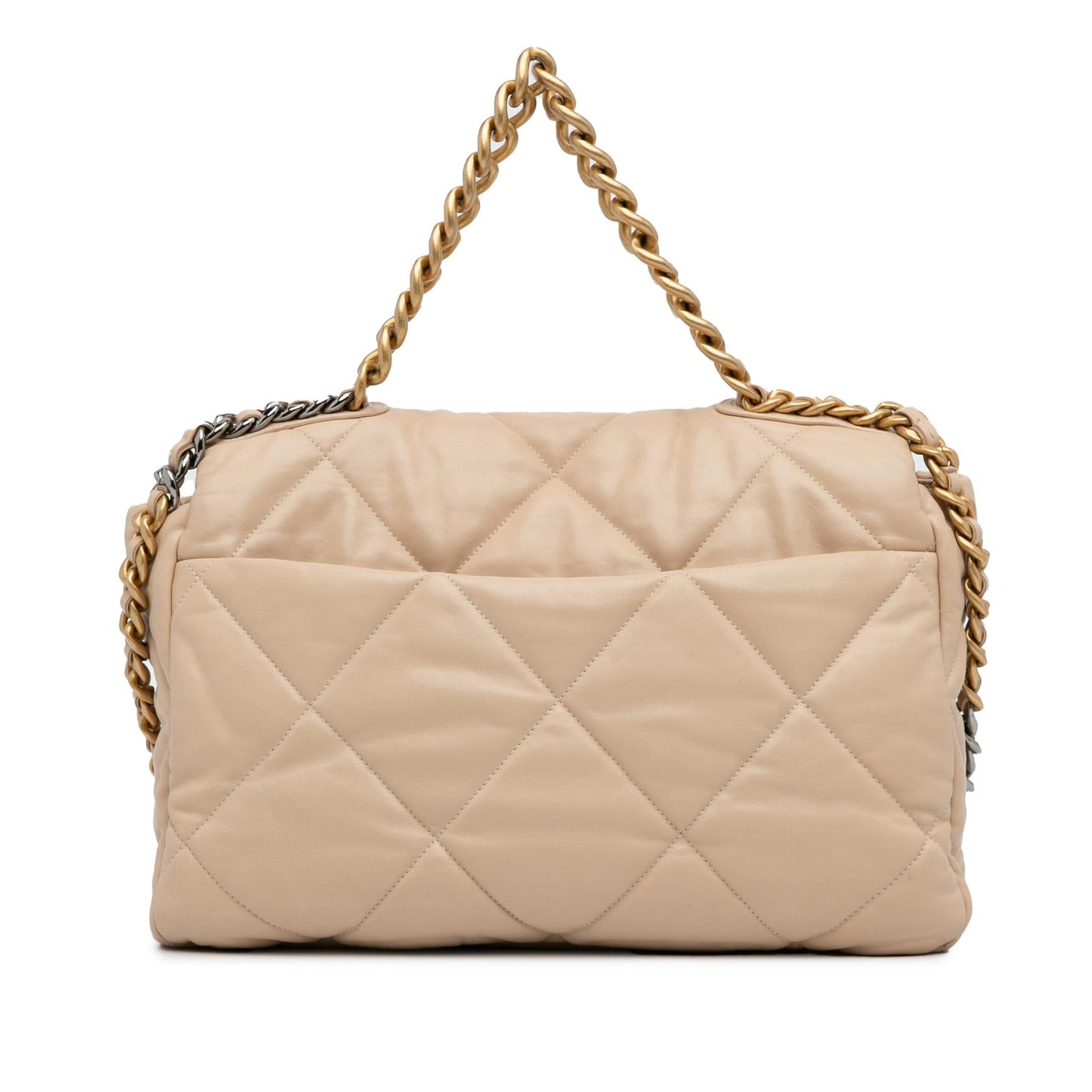 Chanel Maxi Lambskin 19 Flap Satchel (SHG-RsNtmV) Shoulder Bag