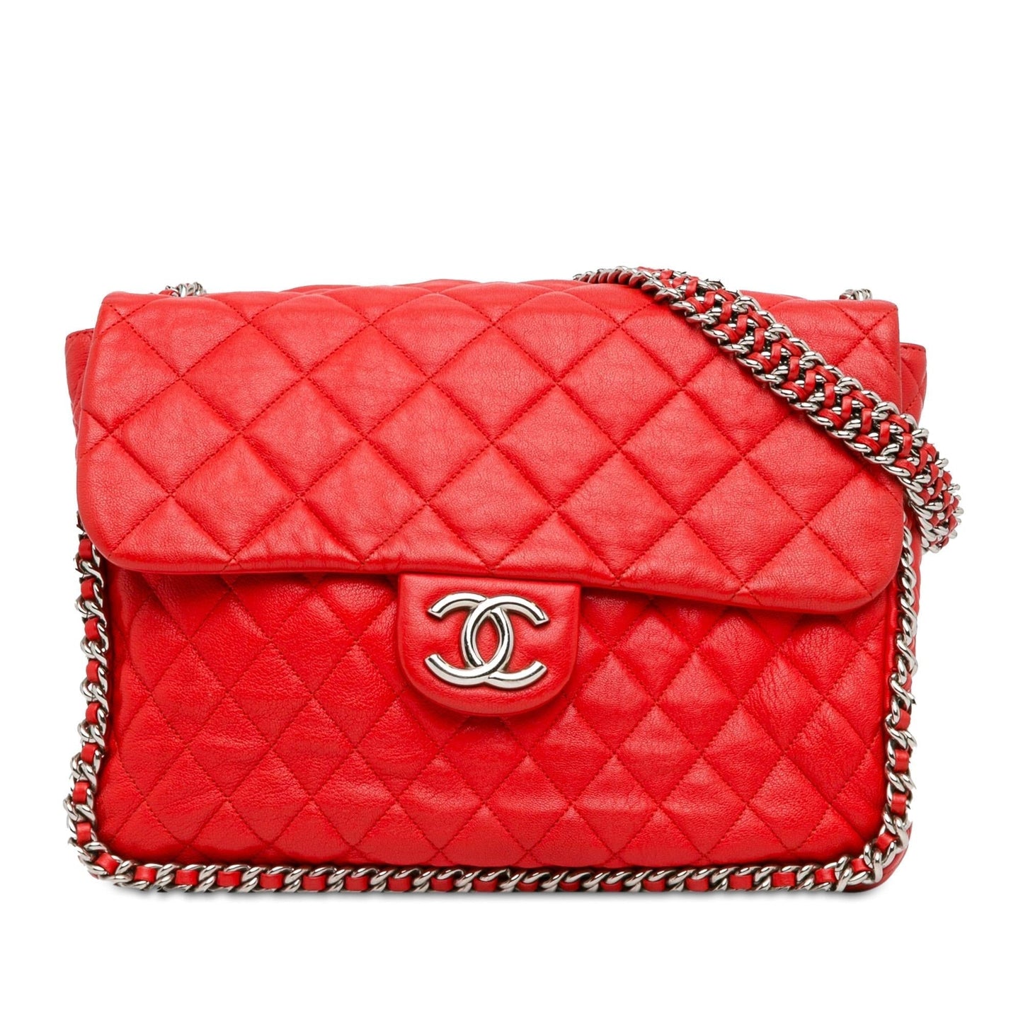 Chanel Maxi Washed Lambskin Chain Around Flap (SHG-CaYHus) Shoulder Bag