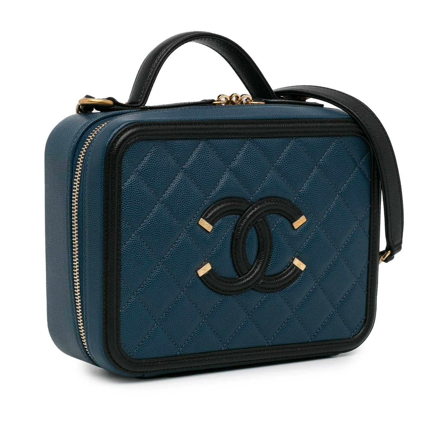 Chanel Medium Bicolor Caviar CC Filigree Vanity Case (SHG-FS85RY) Handbag