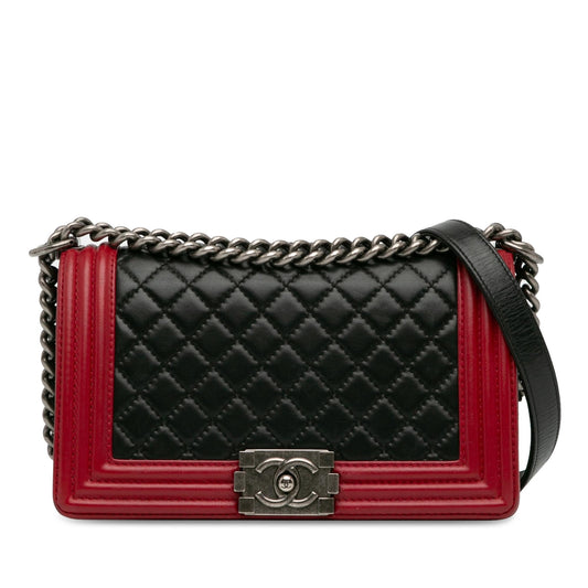 Chanel Medium Bicolor Lambskin Boy Flap (SHG-Qk8sN1) Crossbody