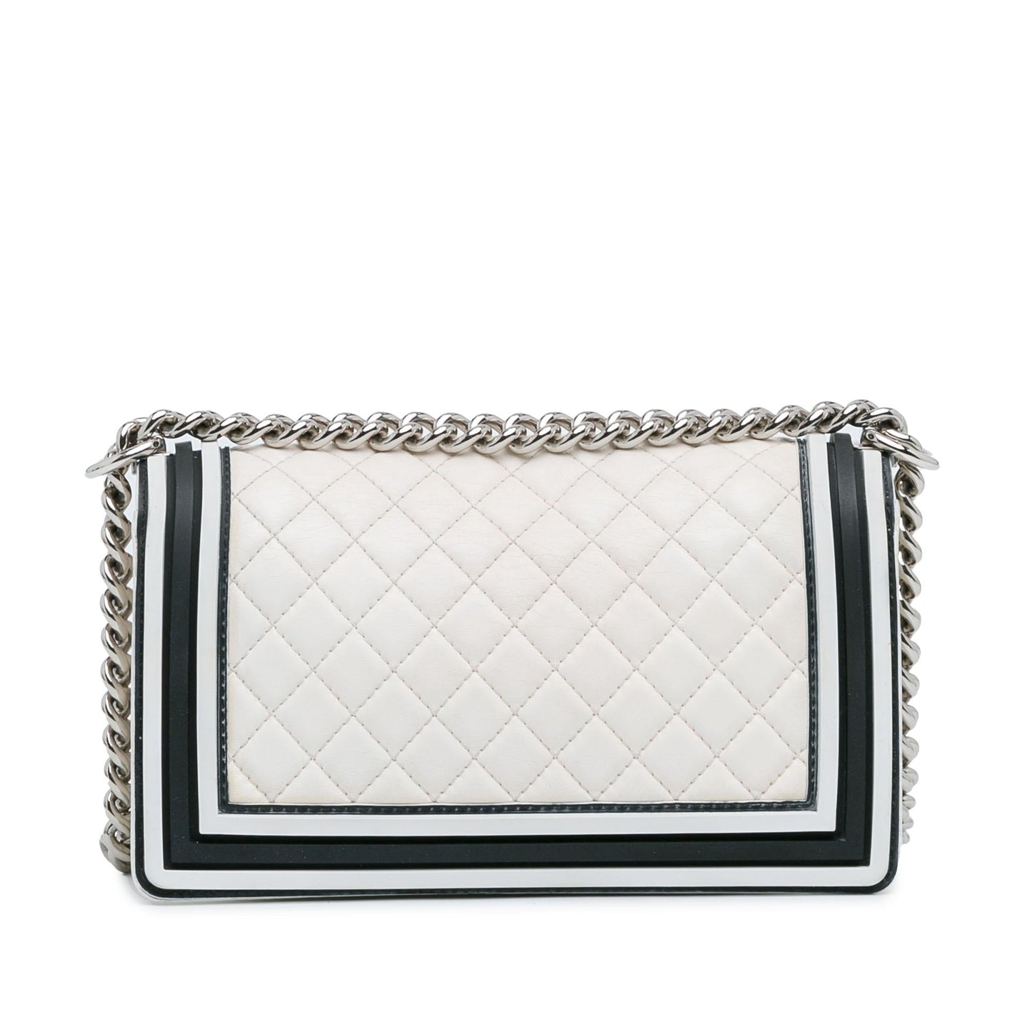 Chanel Medium Bicolor Lambskin and Rubber Boy Flap (SHG-DBkDgP) Shoulder Bag