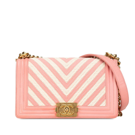 Chanel Medium Braided Chevron Boy Flap (SHG-9hhRjC) Crossbody