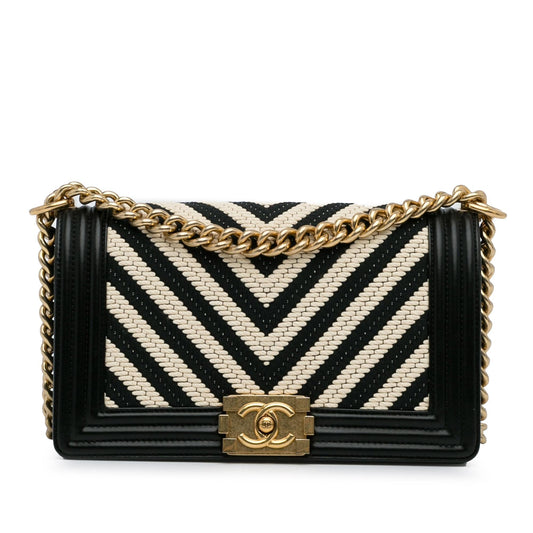 Chanel Medium Braided Chevron Le Boy (SHG-Qo0SYS) Crossbody