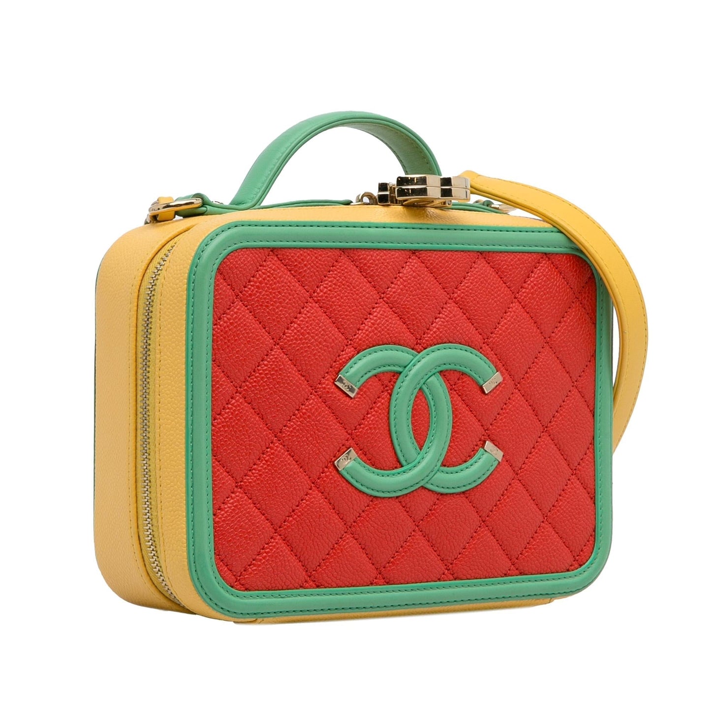 Chanel Medium CC Caviar Filigree Vanity Case (SHG-PrxVRk) Handbag
