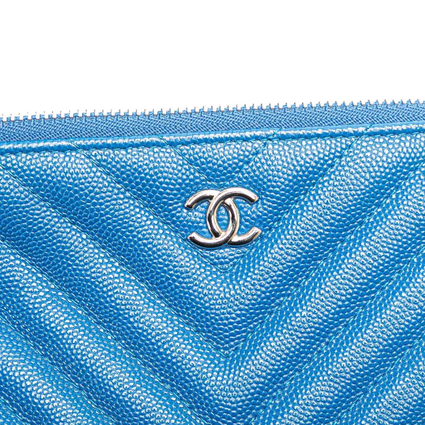 Chanel Medium CC Chevron Caviar O Case Clutch
