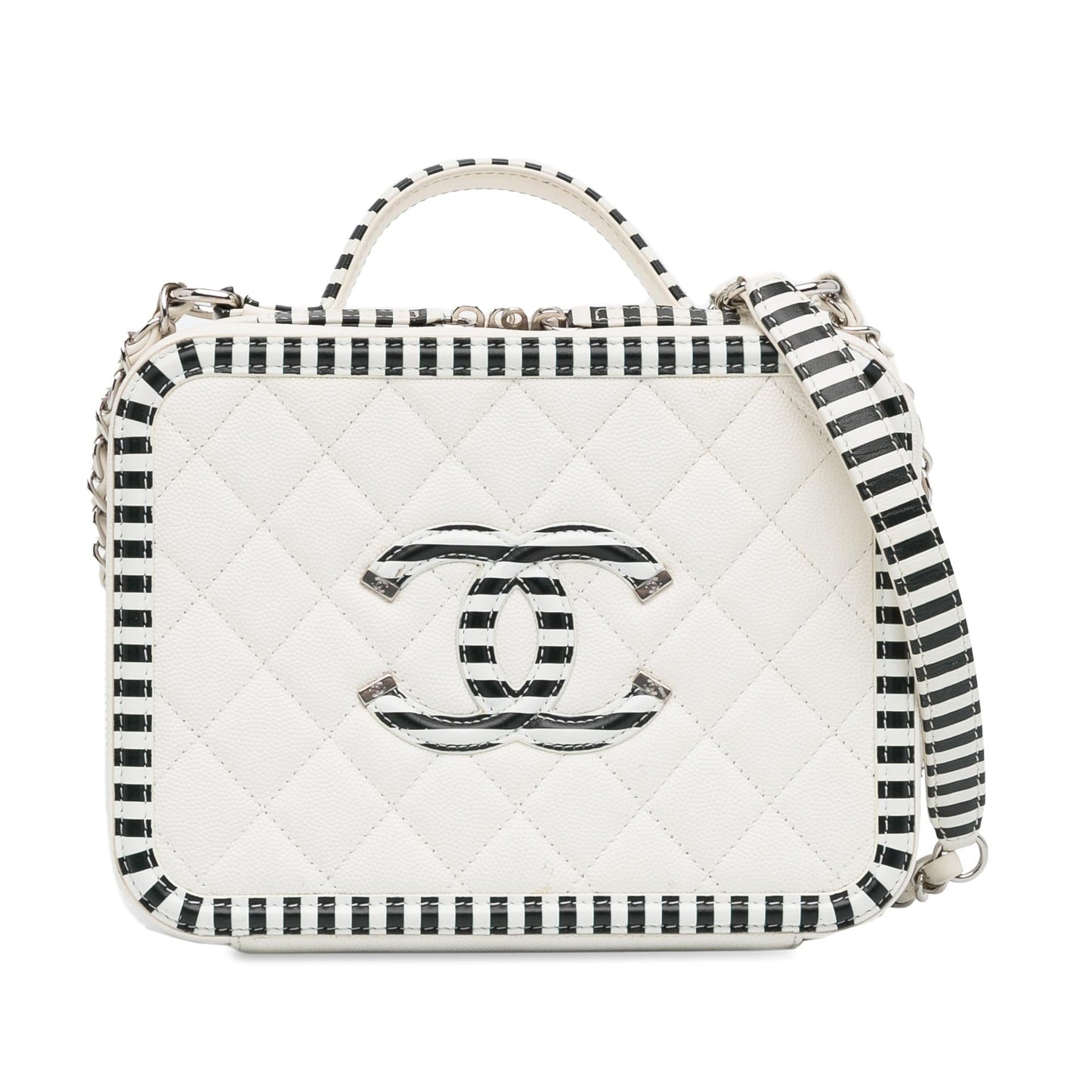 Chanel Medium Caviar CC Filigree Vanity Case (SHG-APLaSU) Handbag