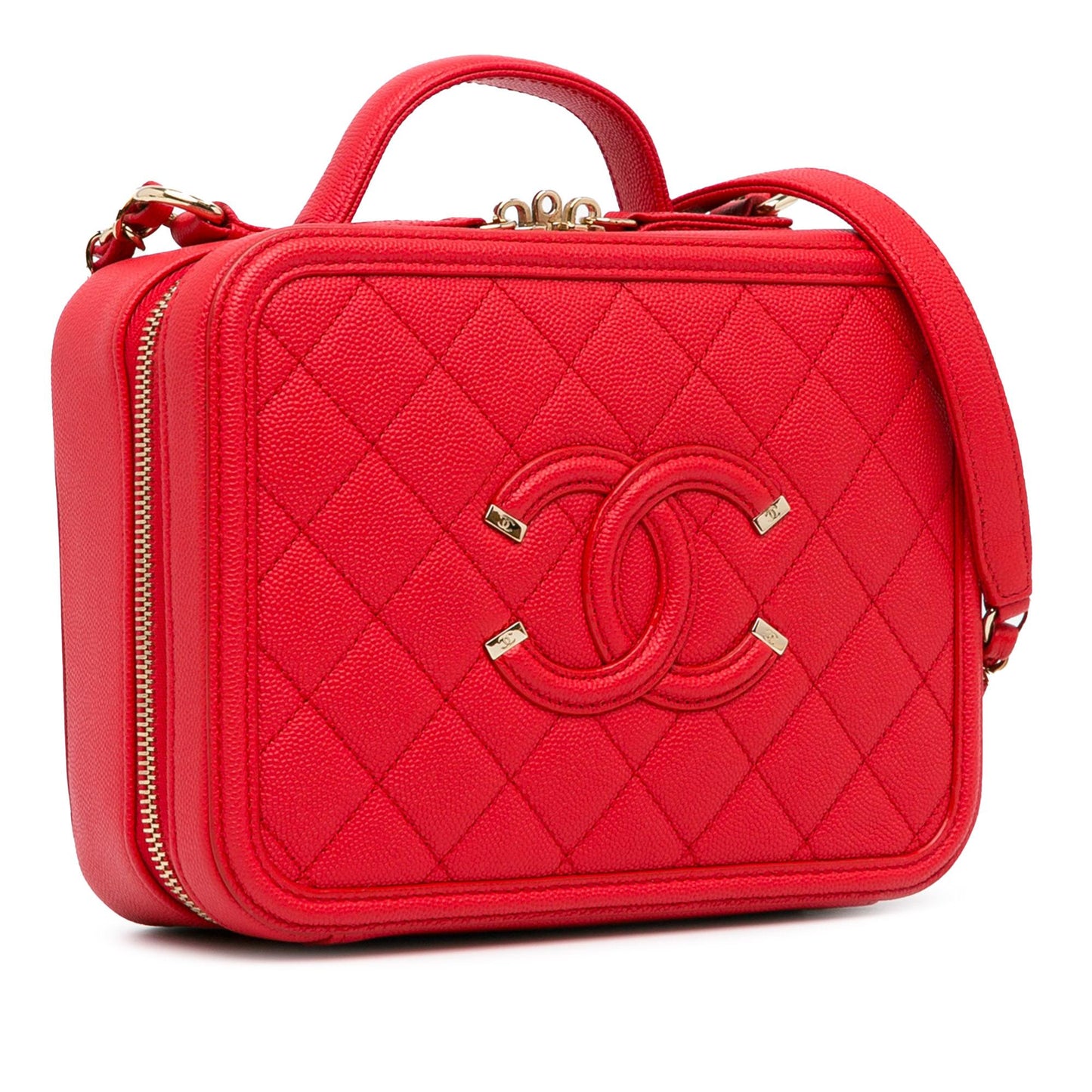 Chanel Medium Caviar CC Filigree Vanity Case (SHG-pbf0T7) Handbag