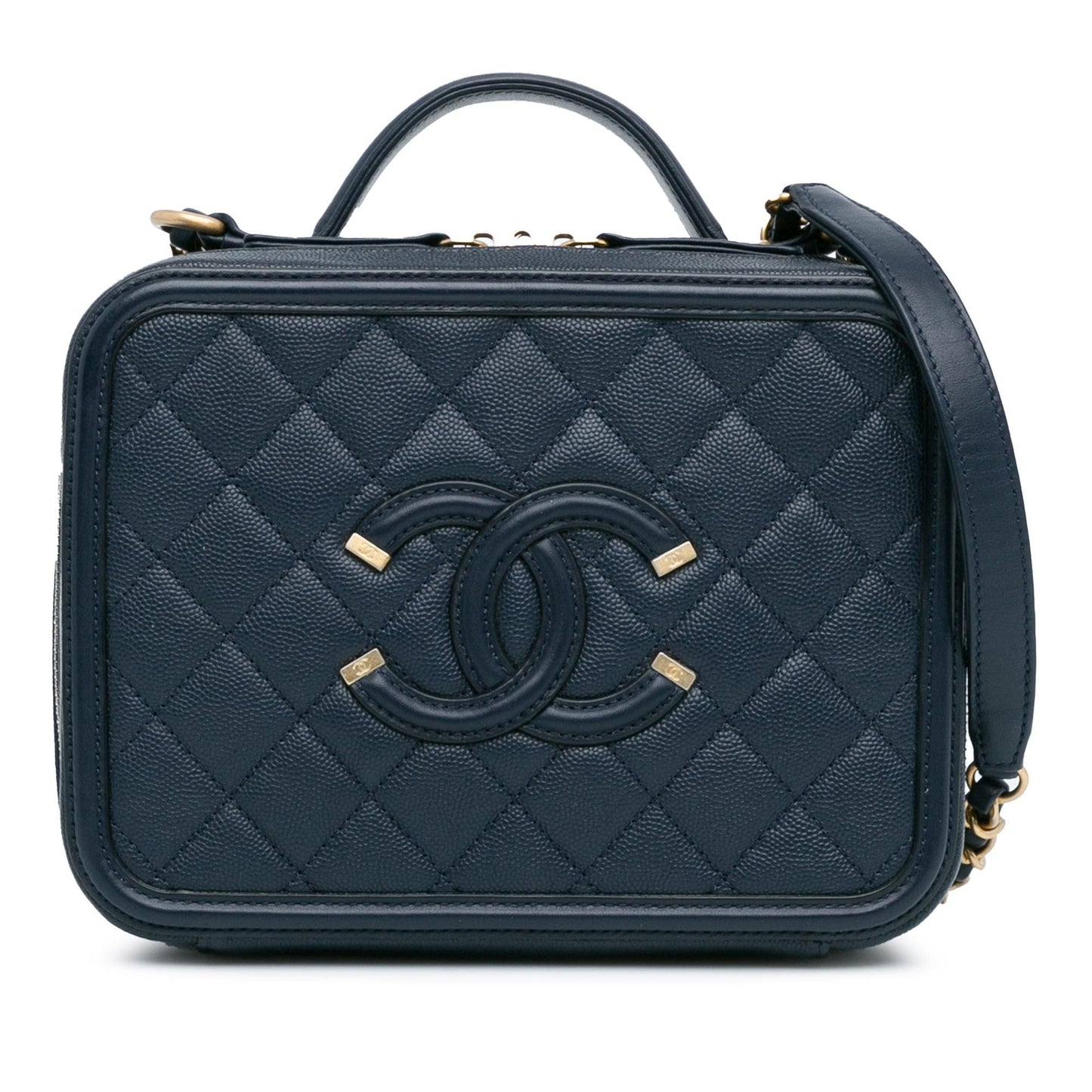 Chanel Medium Caviar CC Filigree Vanity Case (SHG-1tdpwa) Handbag