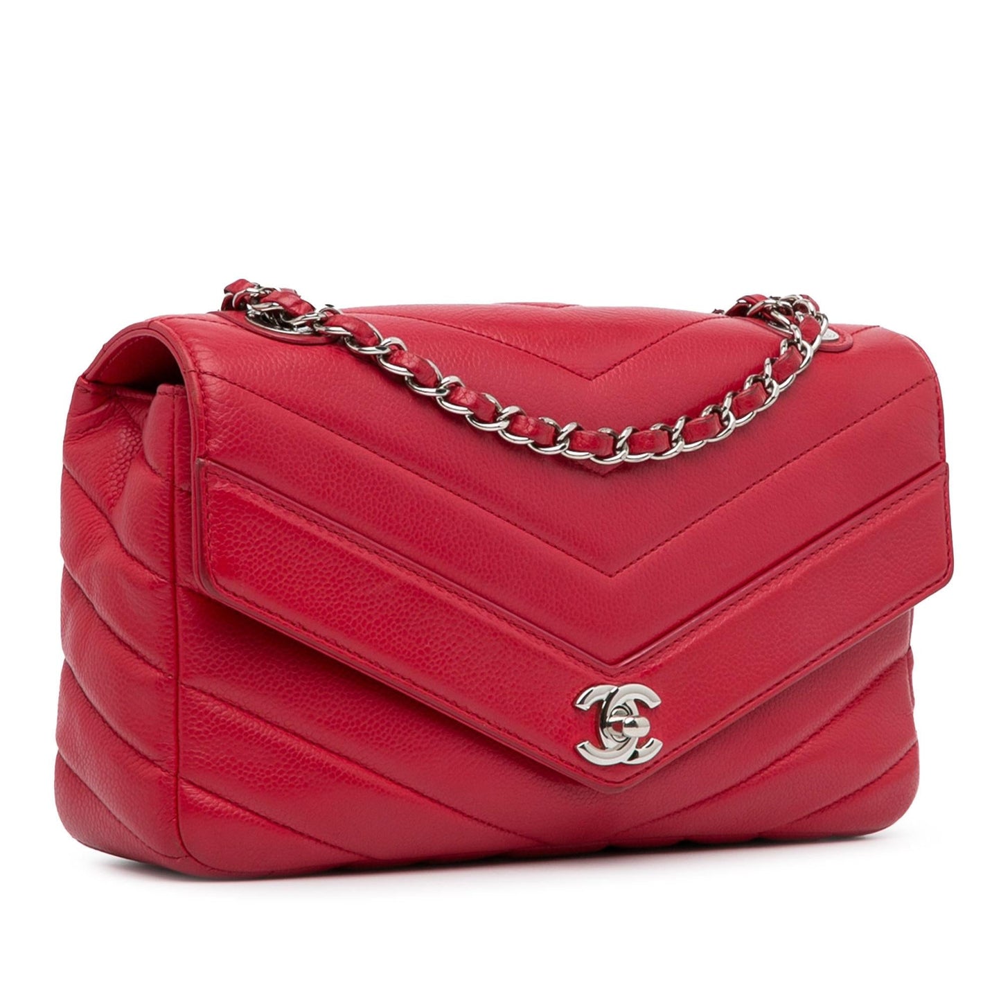 Chanel Medium Caviar Chevron Data Center Envelope Flap (SHG-PZy6WX) Shoulder Bag