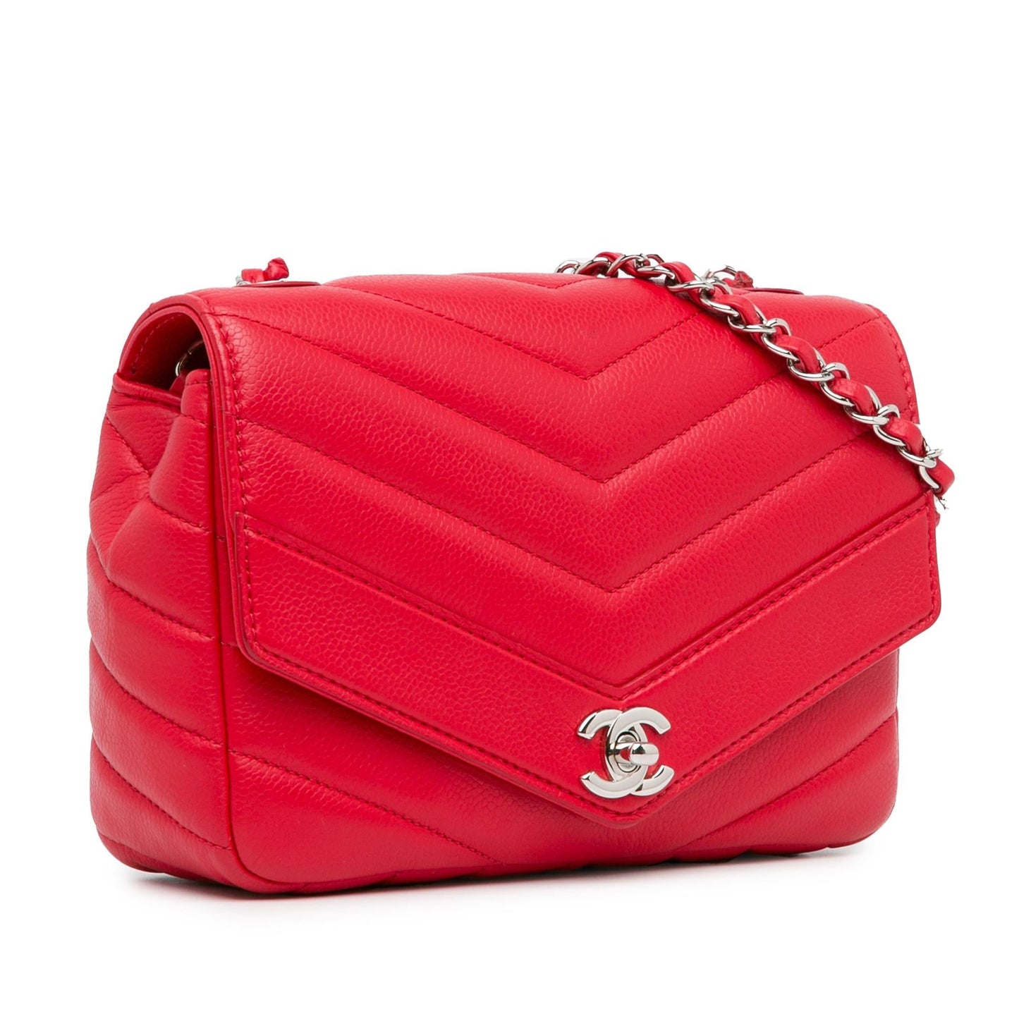 Chanel Medium Caviar Chevron Data Center Envelope Flap (SHG-mBlAJB) Crossbody
