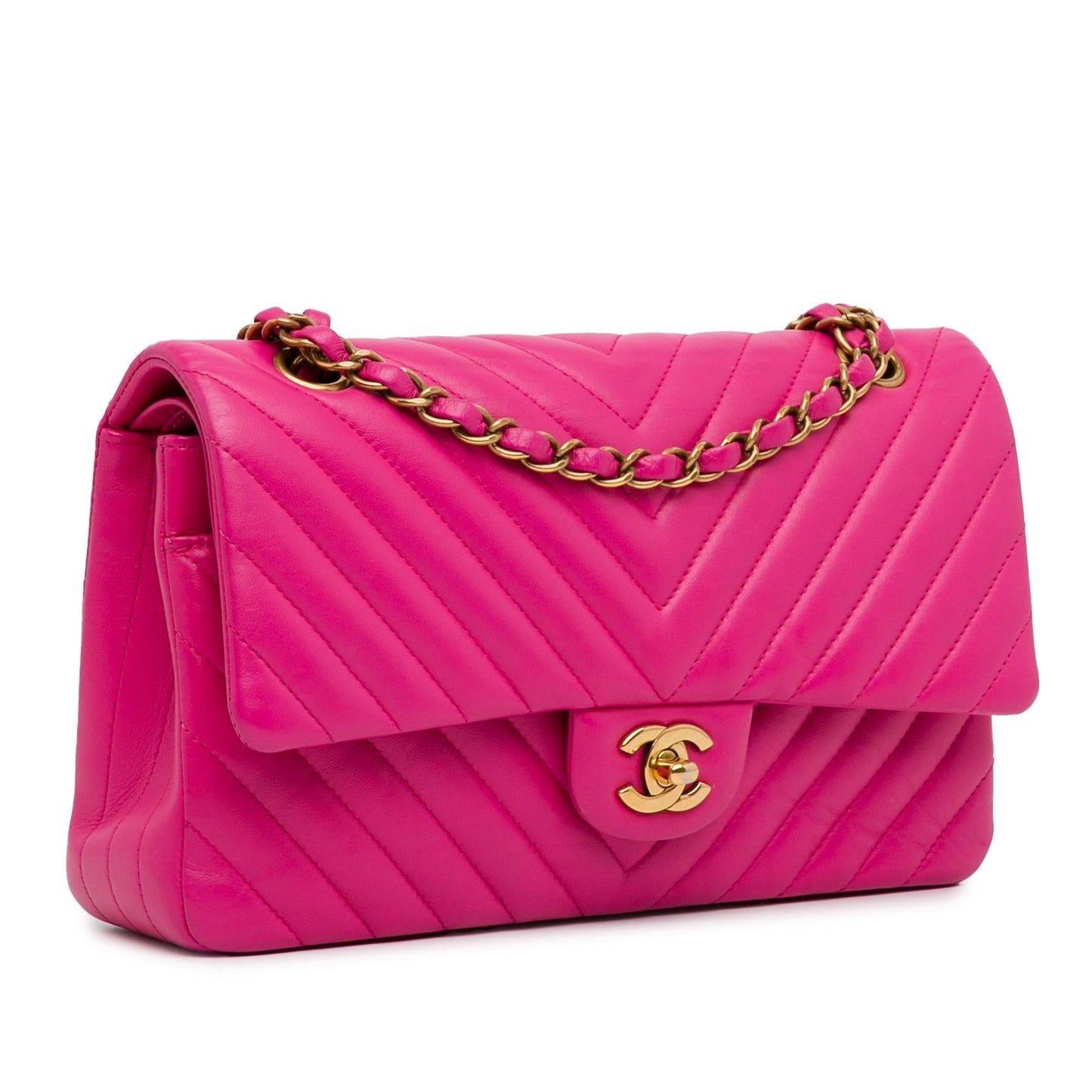 Chanel Medium Chevron Lambskin Double Flap (SHG-472NmH) Shoulder Bag