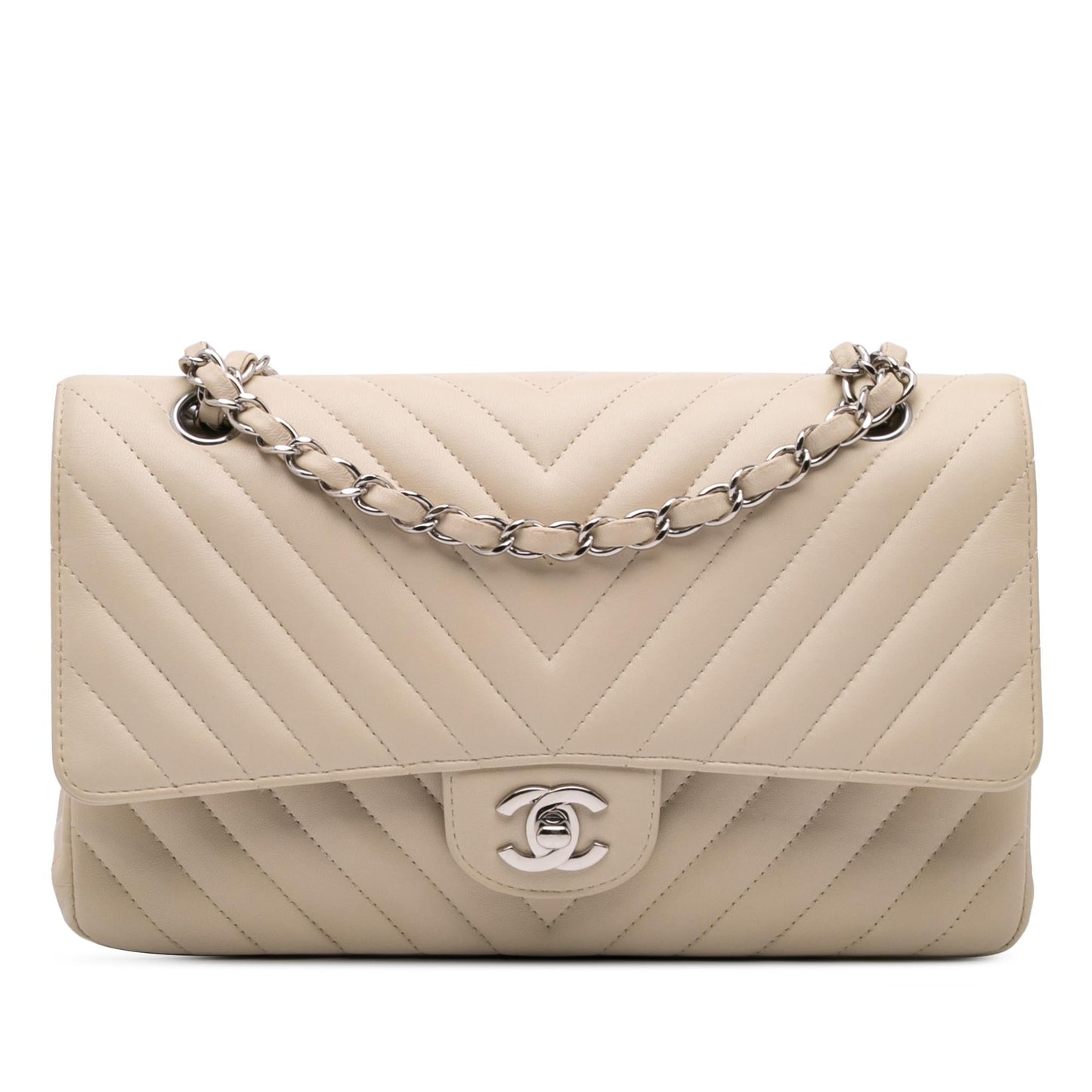 Chanel Medium Classic Chevron Lambskin Double Flap