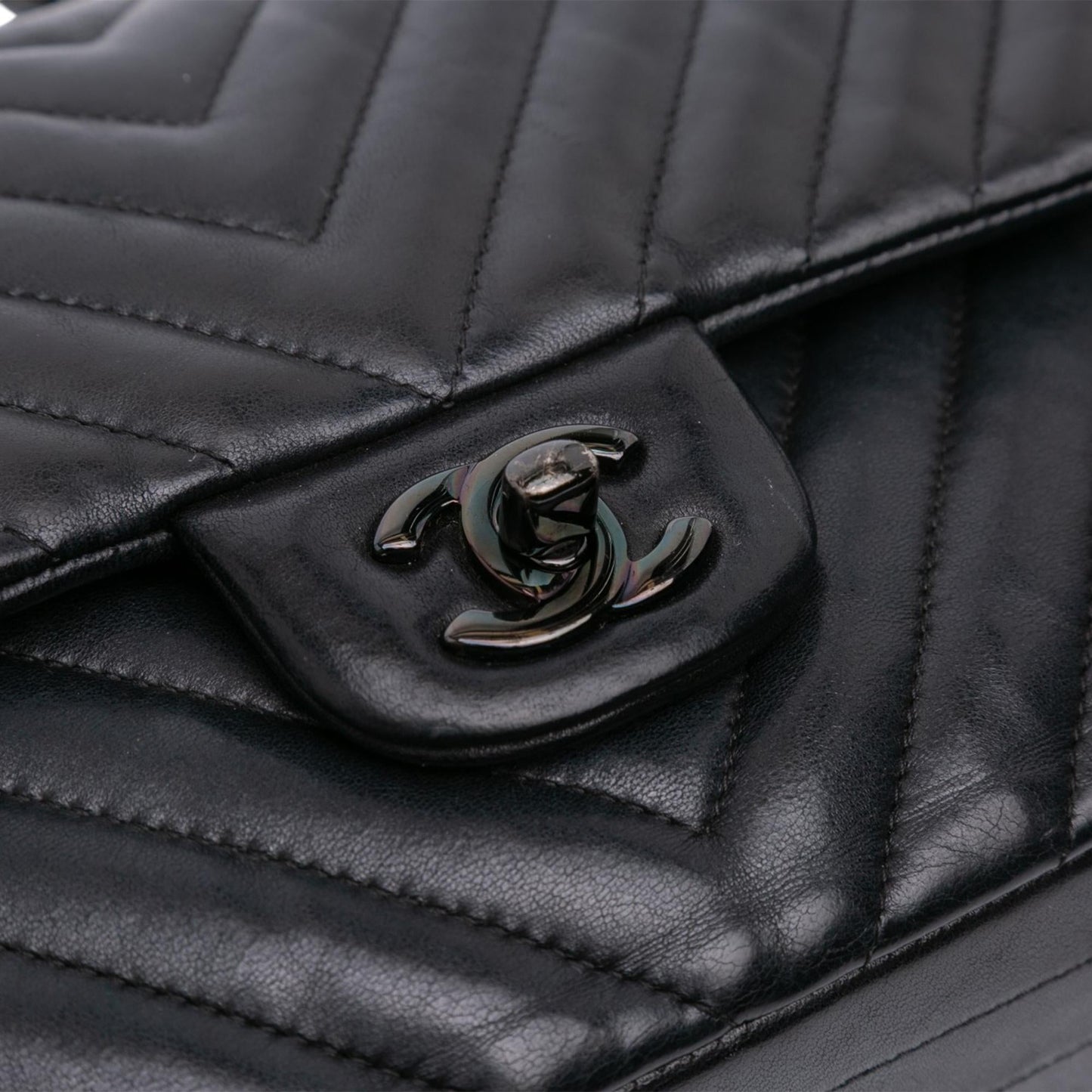 Chanel Medium Classic Chevron Lambskin Double Flap