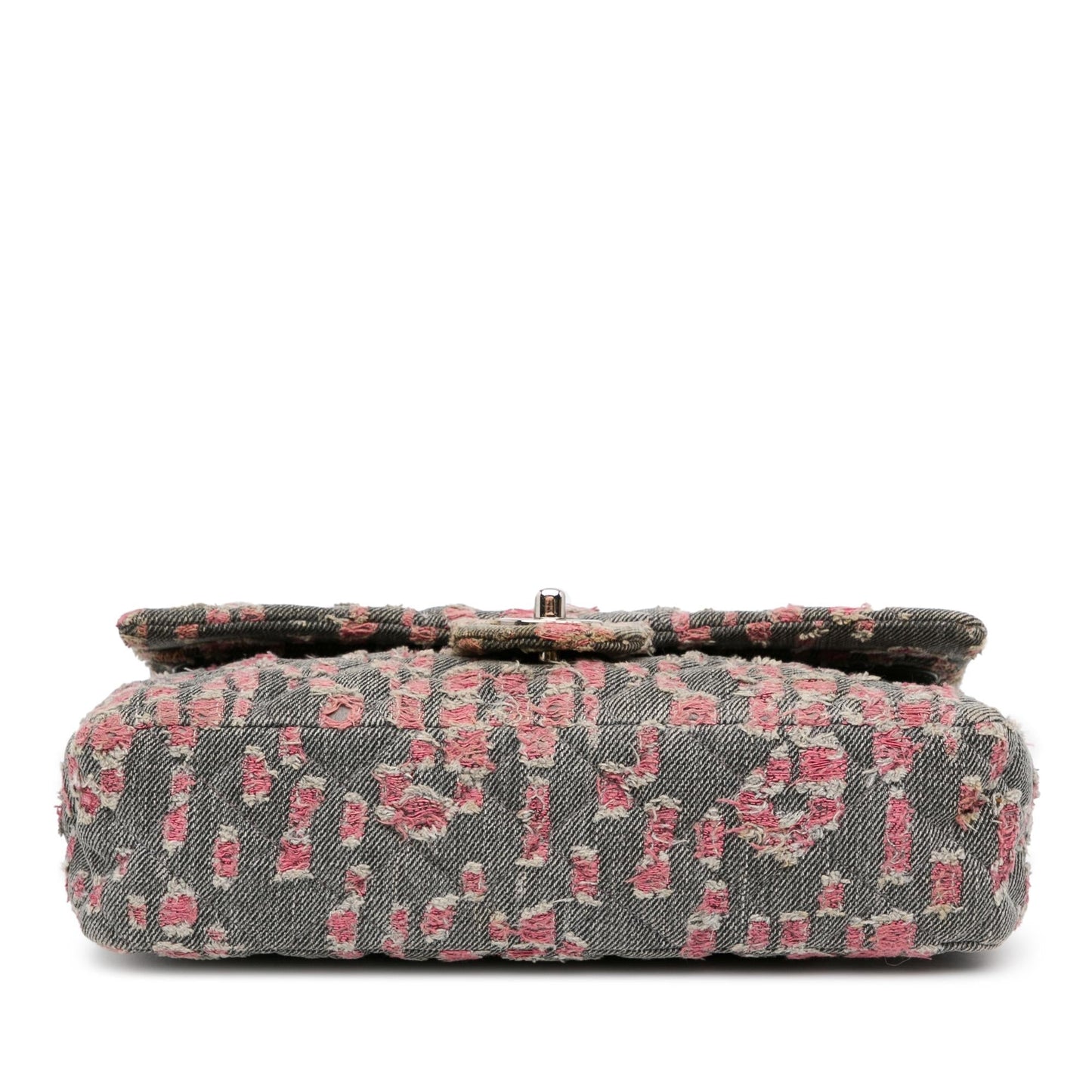 Chanel Medium Classic Distressed Denim Double Flap (SHG-FErwUx)