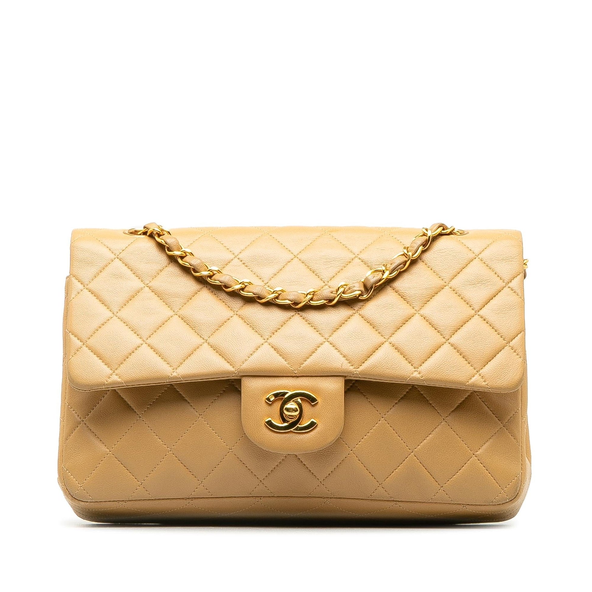 Chanel Medium Classic Lambskin Double Flap (SHG-FTtjY2) Shoulder Bag