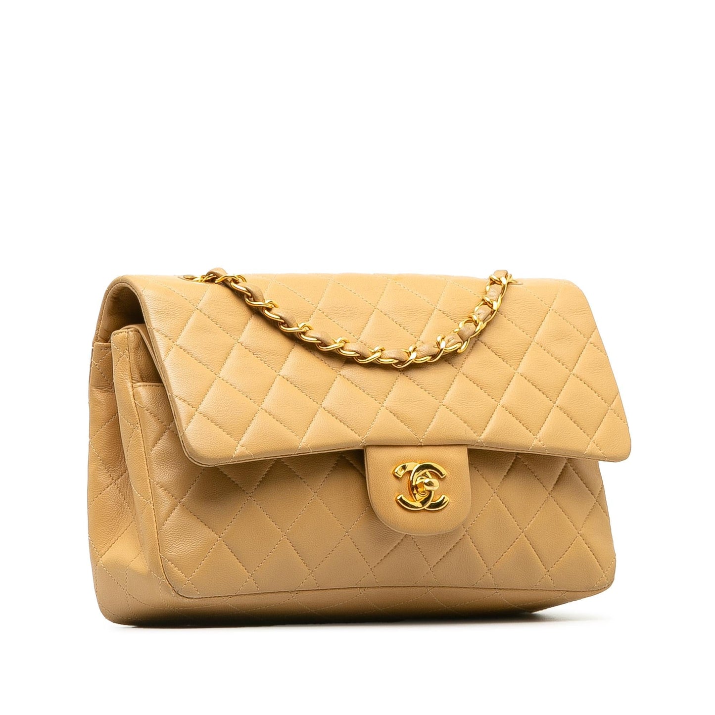 Chanel Medium Classic Lambskin Double Flap (SHG-FTtjY2) Shoulder Bag